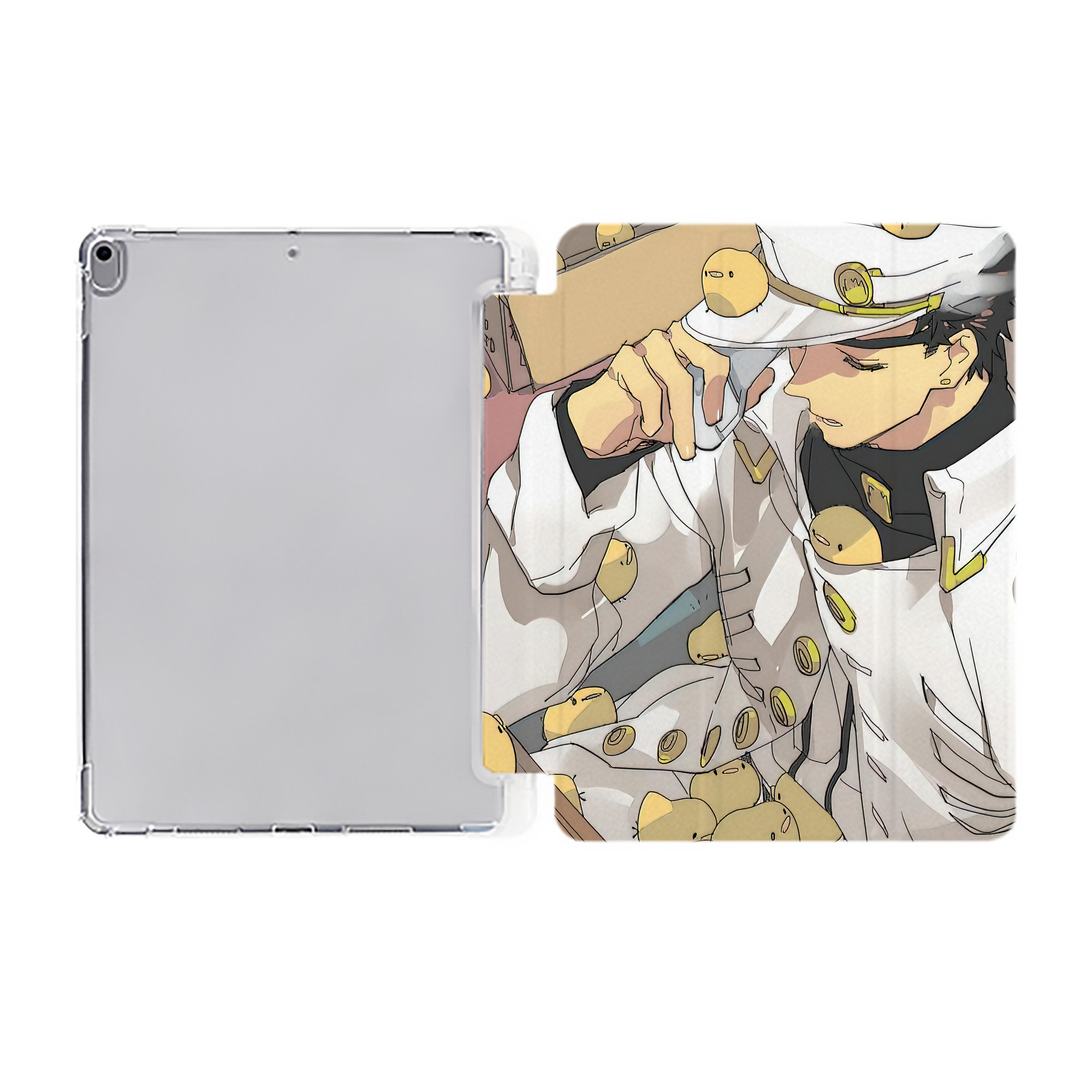 （画像用） ジョジョの奇妙な冒険 JoJo's Bizarre Adventure IPad ケース ペン収納付き 三つ折りスタンド PUレザー×シリコン 対応機種9.5/10.5/10.9インチ